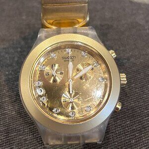 Watch, Unisex Swiss Chronograph Full-Blooded Gold-Tone Aluminum Bracelet 43mm